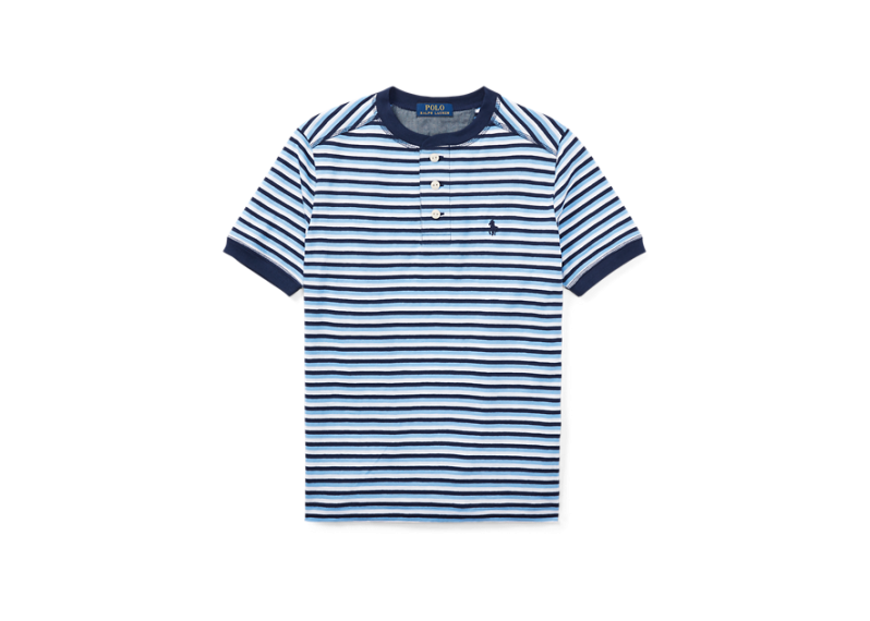 大童 Striped Cotton Jersey Henley